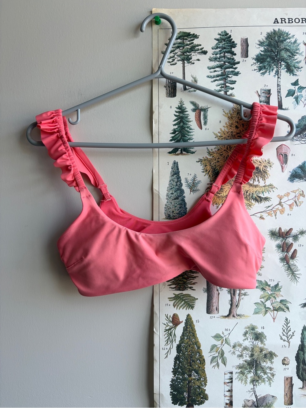 Aerie ruffle bathing suit top pink XS
